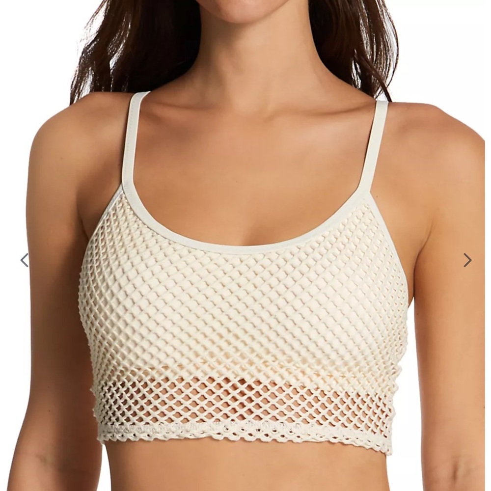Robin Piccone Cream Mesh Swim Bra